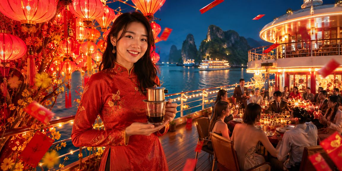 Ly cà phê bên Vịnh Hạ Long gợi nhắc nhịp nghỉ cân bằng khi giải trí